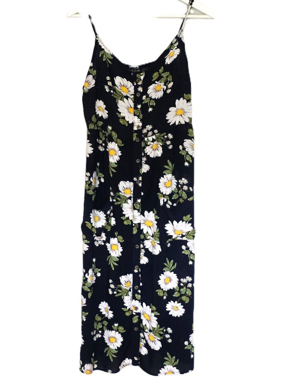 Sandra Venditti Milan navy daisy print dress
